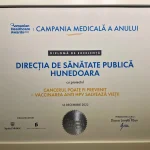 Diplomă de excelență pentru DSP Hunedoara: campania de vaccinare anti-HPV, un model de prevenție în sănătate publică