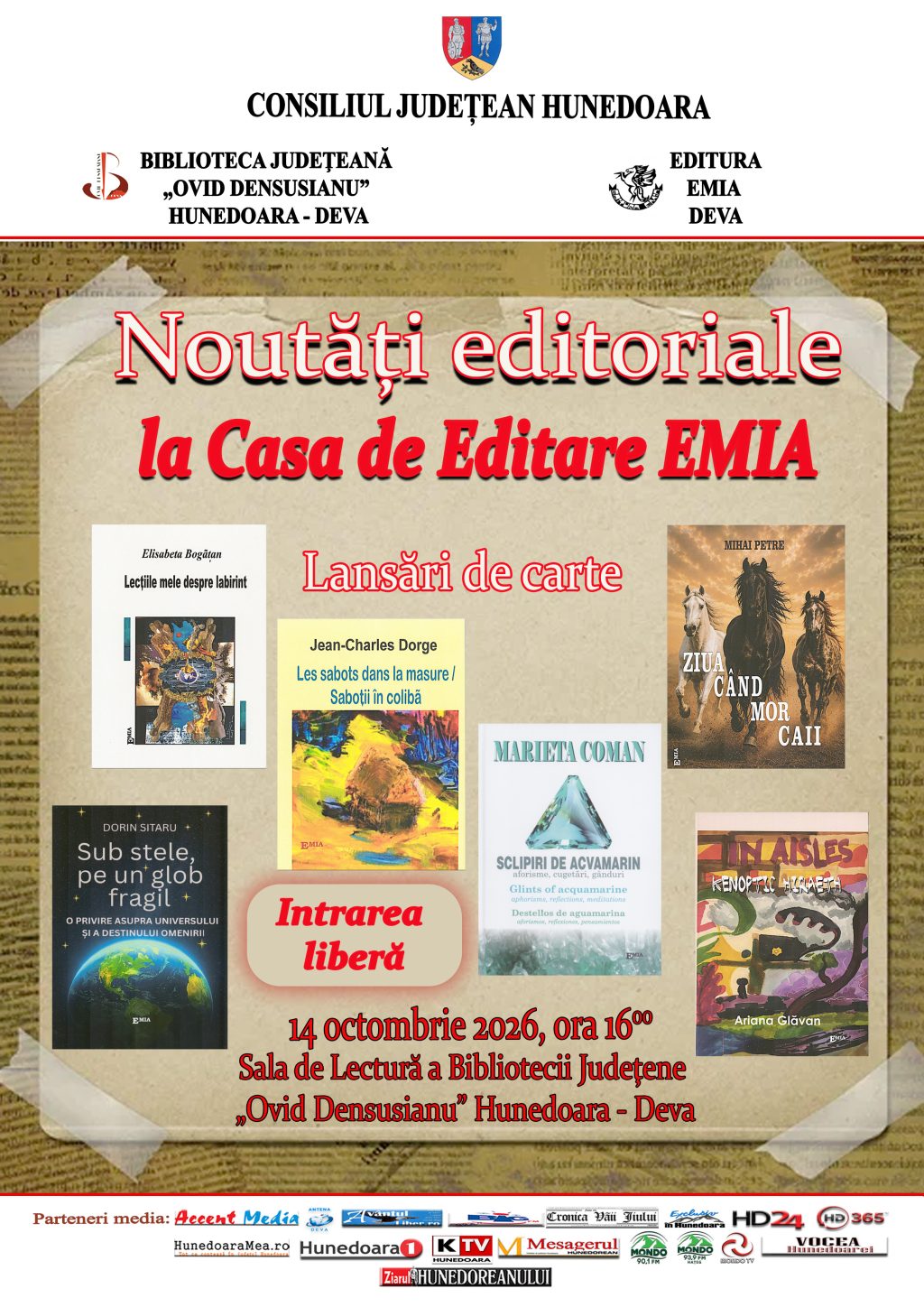 Afis Noutati editoriale la editura Emia